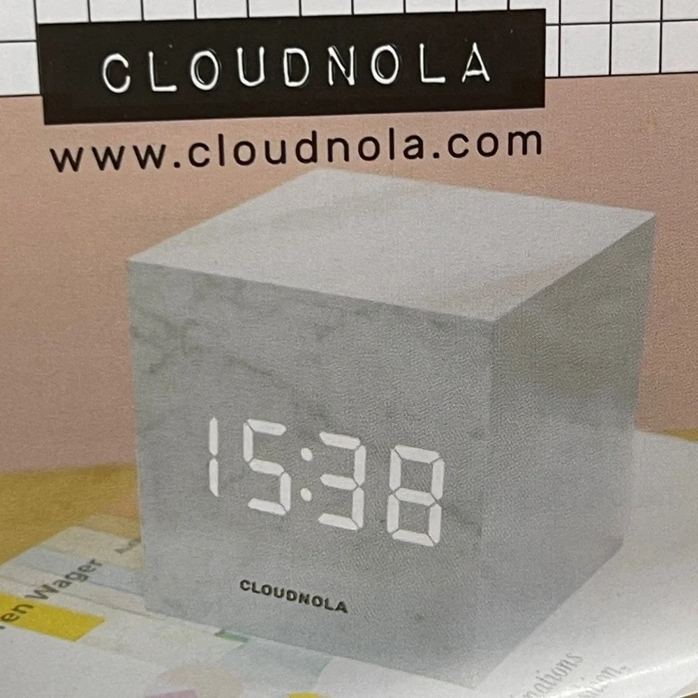 CLOUDNOLA Block Clock Marble
